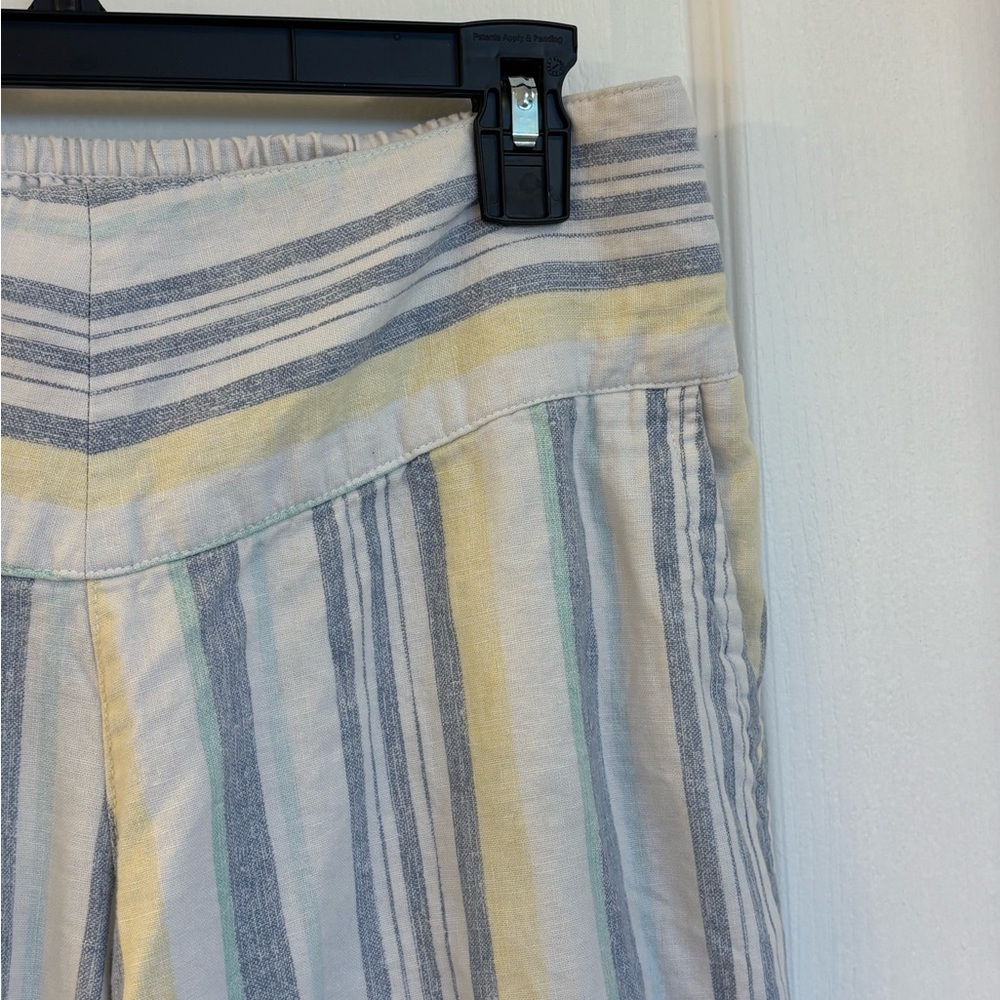 Ladies Striped Nautical Wide-Leg Pants in Blue, Yellow & Cream Size Medium - Picture 4 of 9